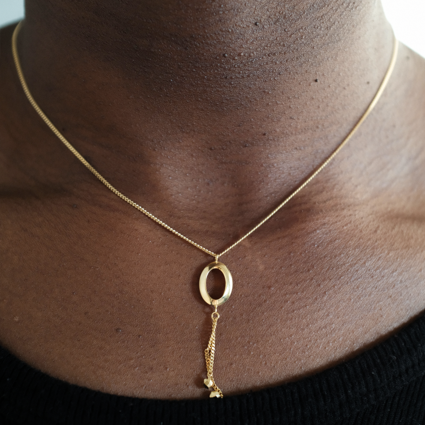 Oval Lariat Necklace