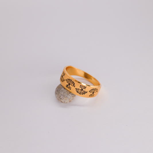 Floral Engraved Band