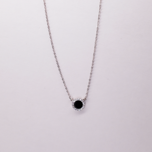 Onyx Halo Necklace