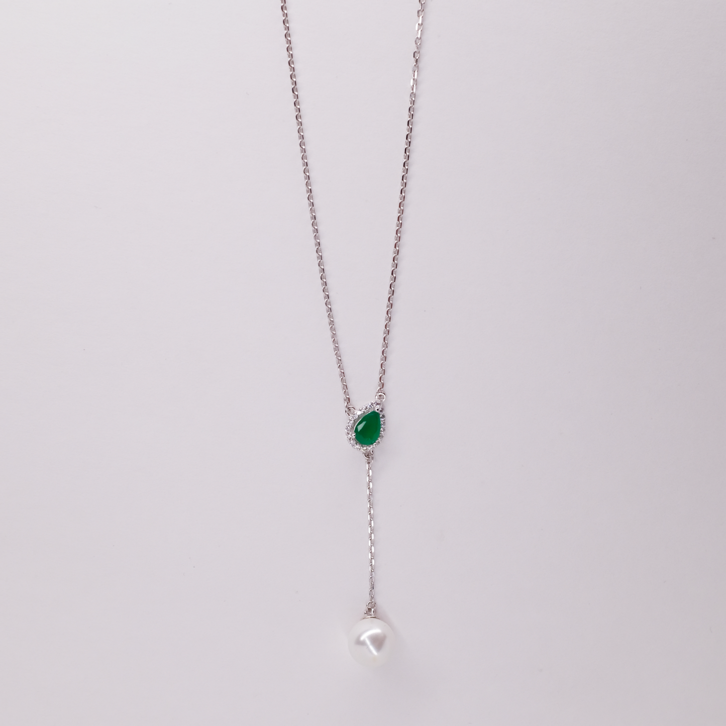 Emerald Pearl Drop Necklace