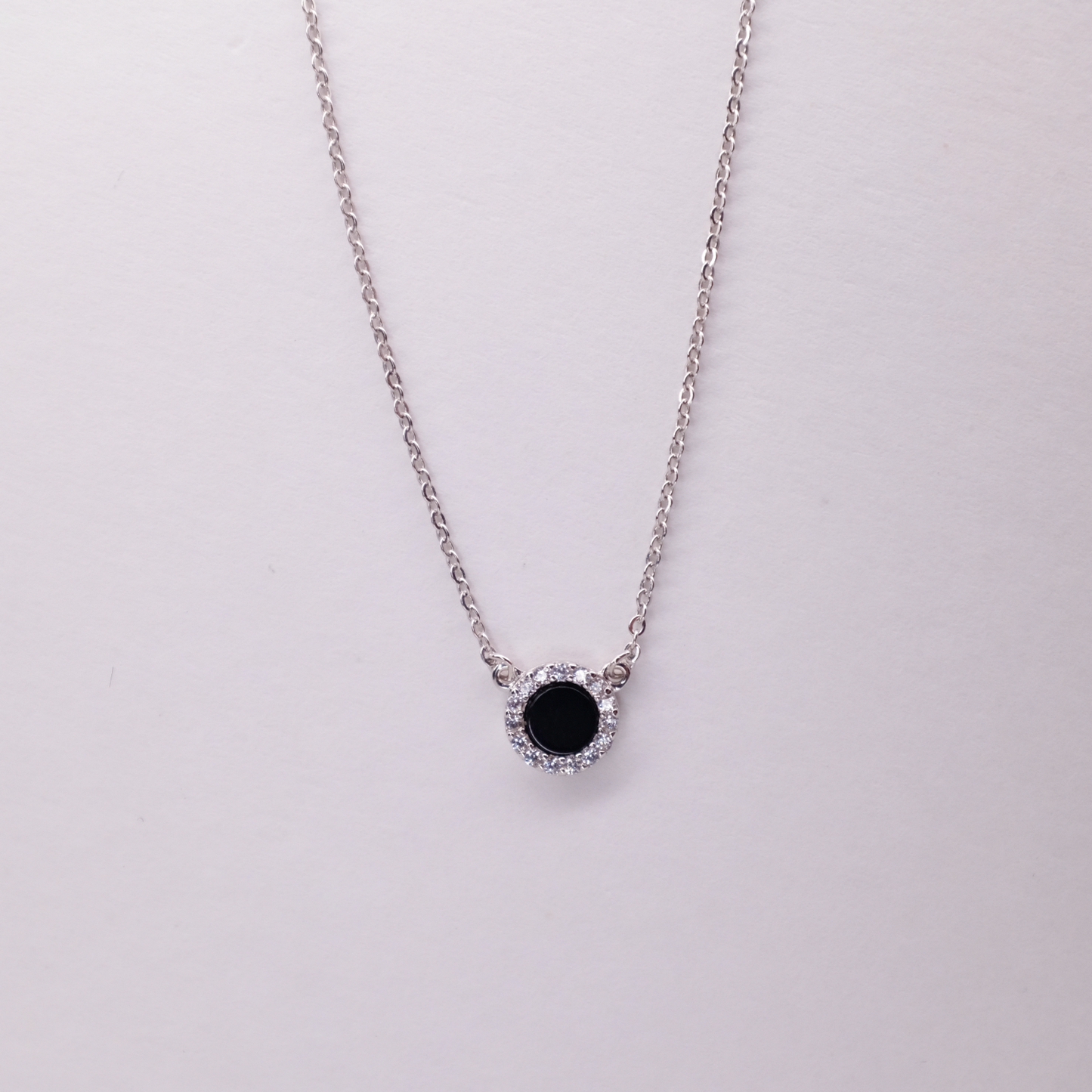 Onyx Halo Necklace