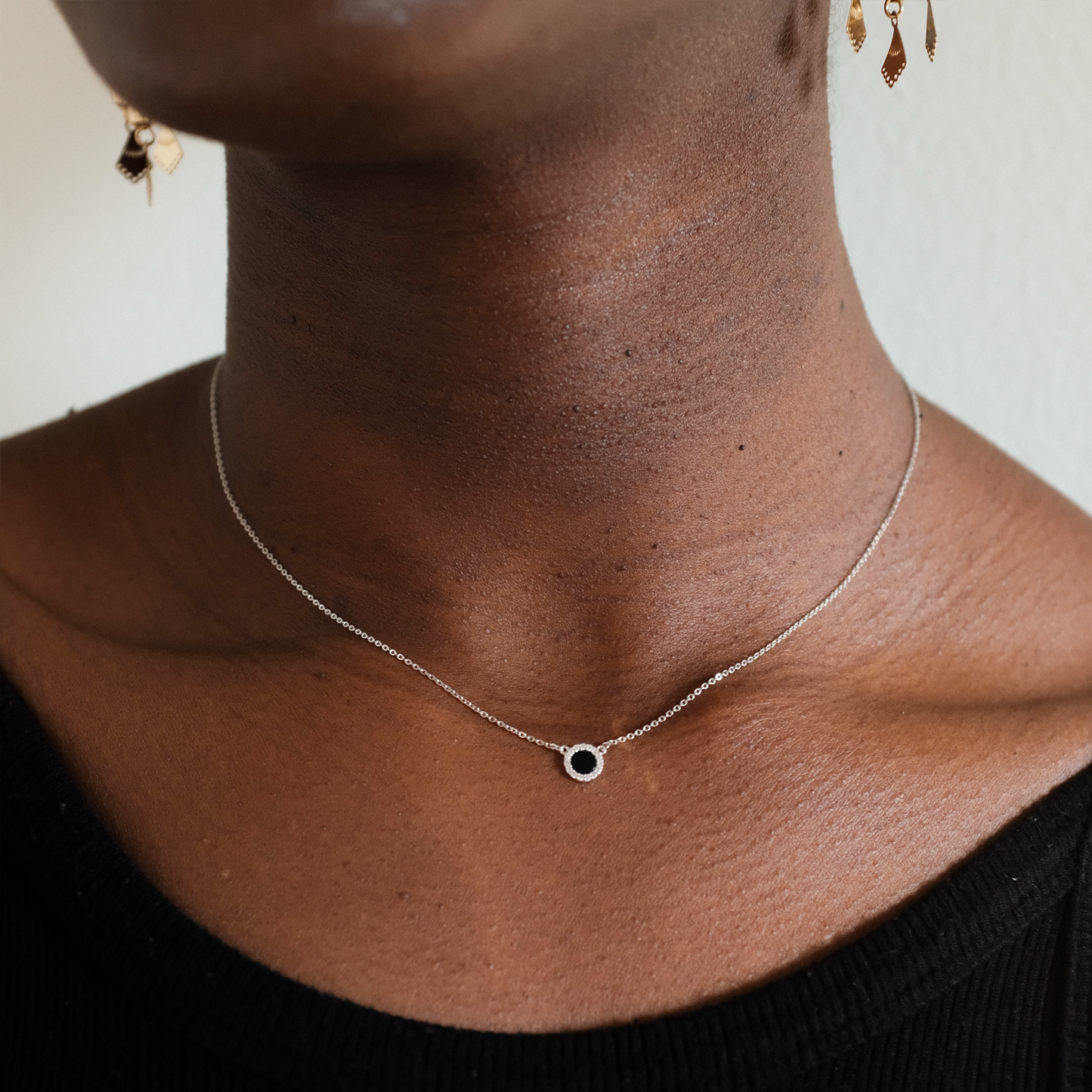 Onyx Halo Necklace