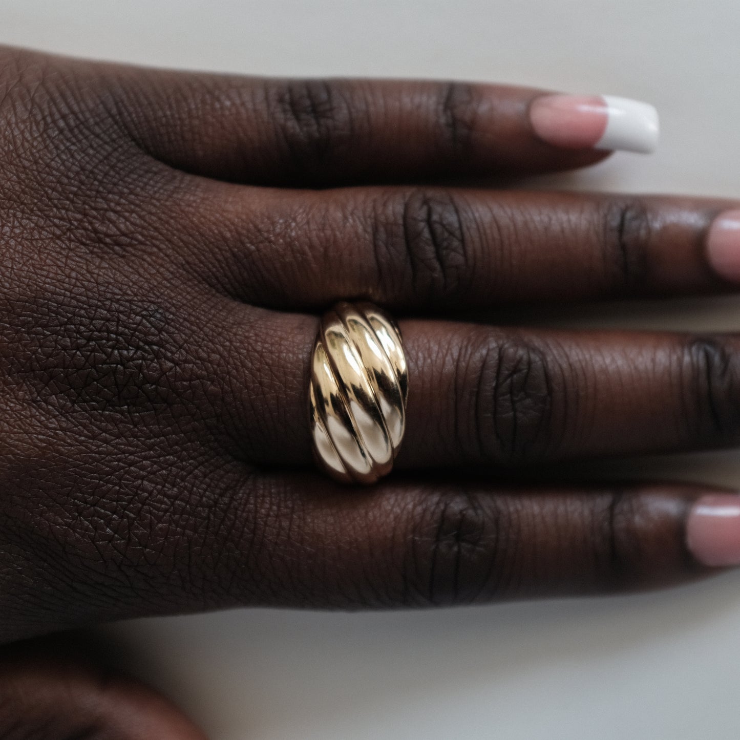 Ridged Dome Ring